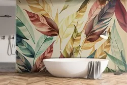 Large autumn leaves wallpaper