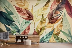 Adhesive Wallpaper Large Autumn Leaves