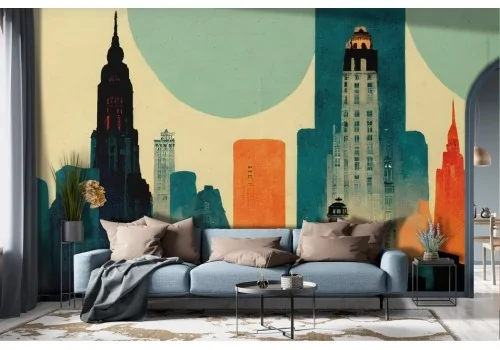 Colorful Painted New York Wallpaper -a291