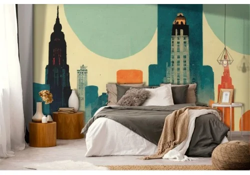 Colorful painted New York wallpaper 2