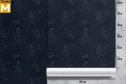 Blue wallpaper surface with gold spots