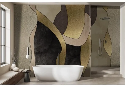 Gold and Ivory Silhouette Wallpaper -a292