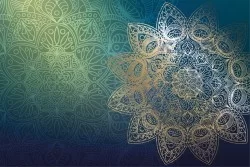 Green oriental mandala wallpaper