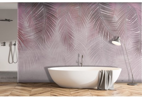 Carta da parati palme tropicali rosa