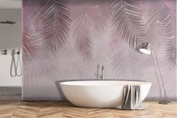 Carta da parati palme tropicali rosa