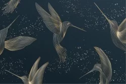 Wallpaper with stylized birds