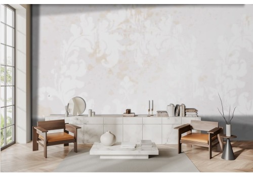 Vintage abstract white and cream wallpaper