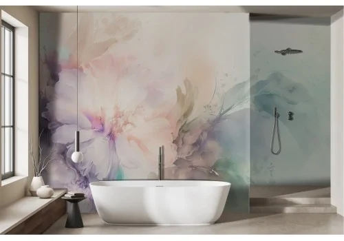 Carta da parati fiori colorati effetto acquerello