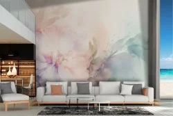 Watercolor colored flowers wallpaper