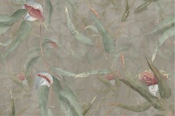 Wallpaper leaves on concrete background