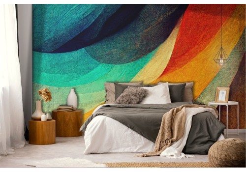 Artistic wallpaper with colorful waves 2