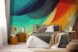 Artistic Adhesive Wallpaper with colorful waves