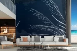 Wallpaper stylized leaves dark background