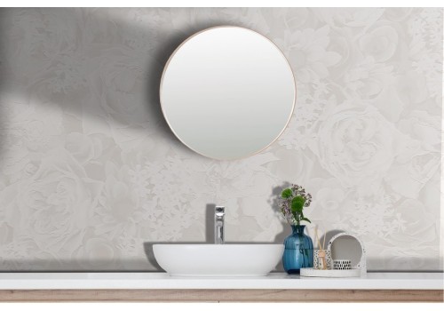 Ivory wallpaper with white flowers 2