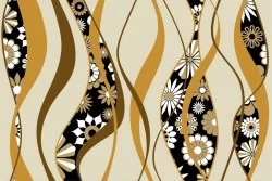 Wallpaper flowers and waves