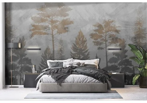 Shaped forest wallpaper illustration -a318