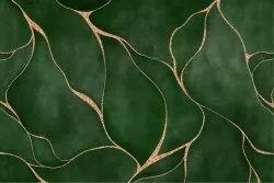 Green and gold wallpaper