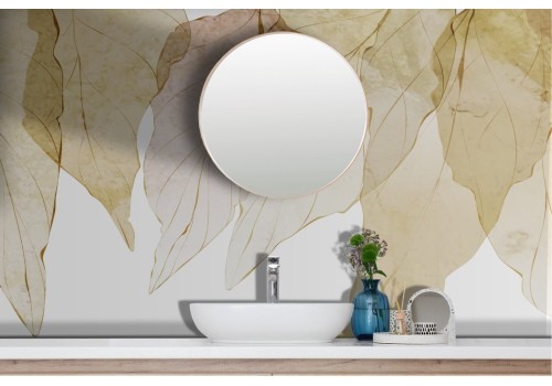 Watercolor autumn leaves stylized wallpaper 2