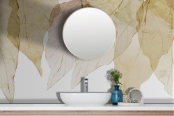 Adhesive Wallpaper Stylized Watercolor Autumn Leaves