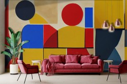 Carta da parati geometrica colorata