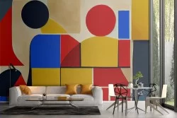 Colorful Geometric Adhesive Wallpaper