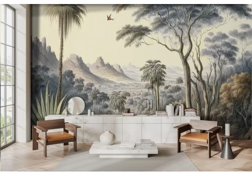 Vintage savanna wallpaper