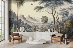 Vintage savanna wallpaper