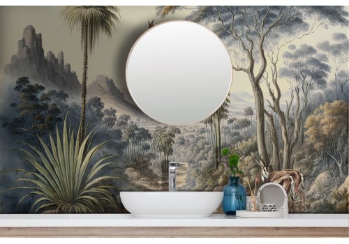 Carta da parati vintage savana 2