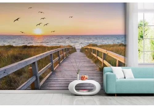 Carta da parati mare al tramonto