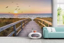 Carta da parati mare al tramonto