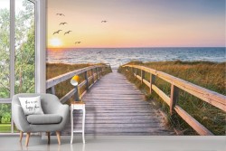 Adhesive Wallpaper sea at sunset