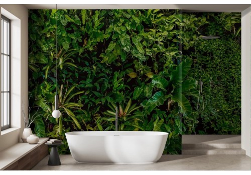 Green jungle leaves wallpaper