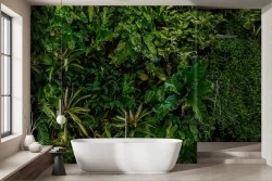 Green jungle leaves wallpaper