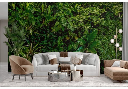 Green jungle leaves wallpaper 2