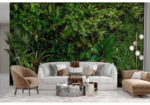 Green jungle leaves wallpaper 2