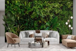 Carta Da Parati Adesiva Foglie Verde - Stile Jungle Tropicale, 44.5x300 Cm, Per Pareti E Mobili - Foto 7