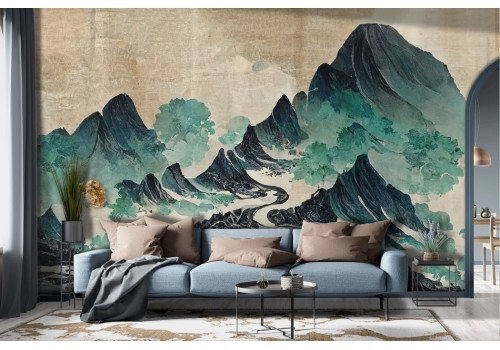 Abstract wallpaper with mountains