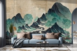 Abstract wallpaper with mountains