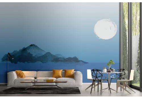 Carta da Parati montagna nel mare paesaggio astratto