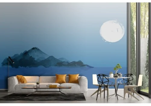 Mountain wallpaper in the sea abstract landscape