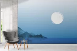 Mountain wallpaper in the sea abstract landscape