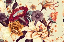 Floral wallpaper ivory background
