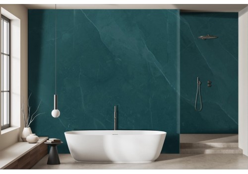 Petroleum green marble wallpaper