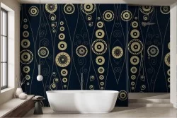 Gold circles wallpaper with black background