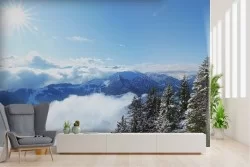 Wallpaper mountain peaks landscape with snow