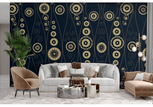 Gold circles wallpaper with black background 2