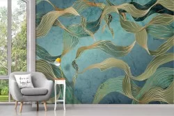 Carta da Parati foglie stilizzate