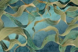 Carte da Parati foglie stilizzate