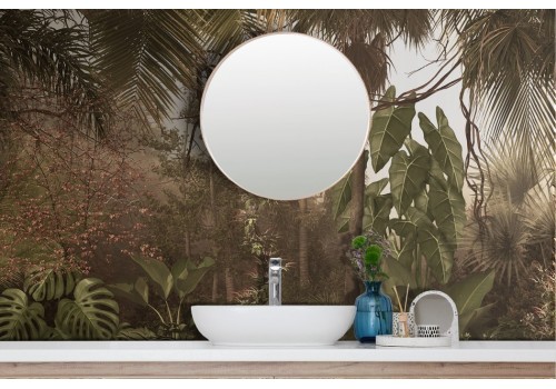 Jungle wallpaper with trees and tropical leaves 2