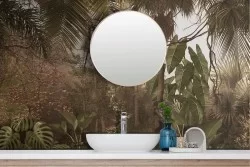 Carta da Parati Adesiva jungla con alberi e foglie tropicali